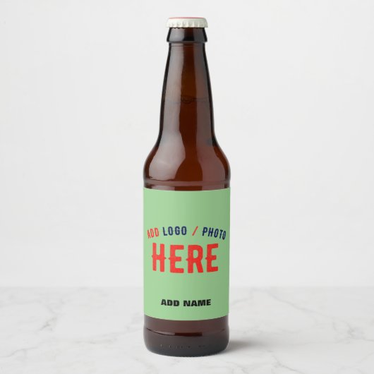 STIJLVOLE MODERNE AANGEPASTE MINT GROENE GEVEREFIE BIER ETIKET (Voorkant)