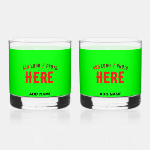 STIJLVOLE MODERNE AANGEPASTE NEON GROENE VERIFIEER WHISKY GLAS