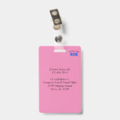 STIJLVOLE MODERNE AANGEPASTE ROZE GEMERKTE METAAL BADGE (Achterkant met clip)