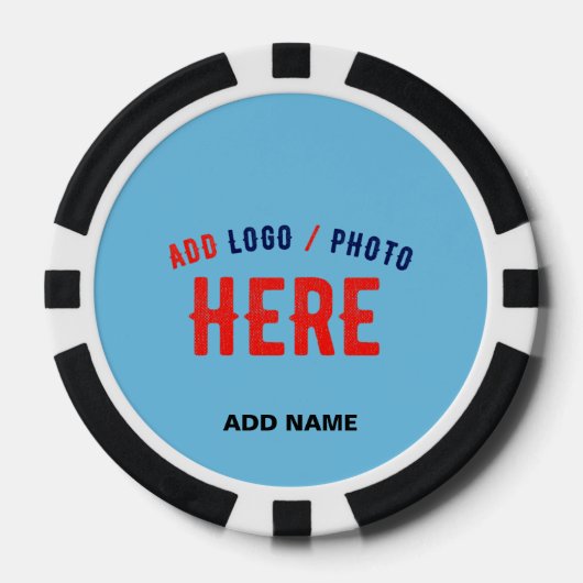 STIJLVOLE MODERNE AANGEPASTE SWAG HEMELBLAUWE GECO POKER CHIPS (Voorkant)