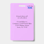 STIJLVOLE MODERNE AANPASBARE MAUVE GECONTROLEERD M BADGE (Achterkant)