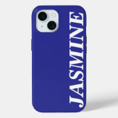 STIJLVOLE MODERNE AANPASBARE NAAM EENKLEURIG BLAUW Case-Mate iPhone CASE (Achterkant)