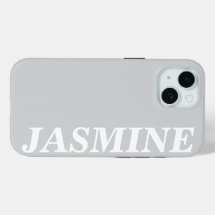 STIJLVOLE MODERNE AANPASBARE NAAM EENKLEURIGE LICH iPhone 15 CASE