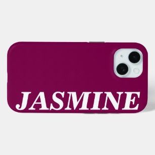 STIJLVOLE MODERNE AANPASBARE NAAM EFFEN WIJNKLEUR iPhone 15 CASE