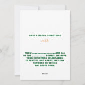 STIJLVOLE MODERNE AANPASBARE WITTE GECERTIFICEERDE FEESTDAGENKAART (Achterkant)