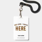 STIJLVOLE MODERNE AANPASBARE WITTE GECONTROLEERDE BADGE (Voorzijde met lanyard)