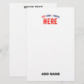 STIJLVOLE MODERNE AANPASBARE WITTE GECONTROLEERDE BRIEFPAPIER (Voorkant / Achterkant)