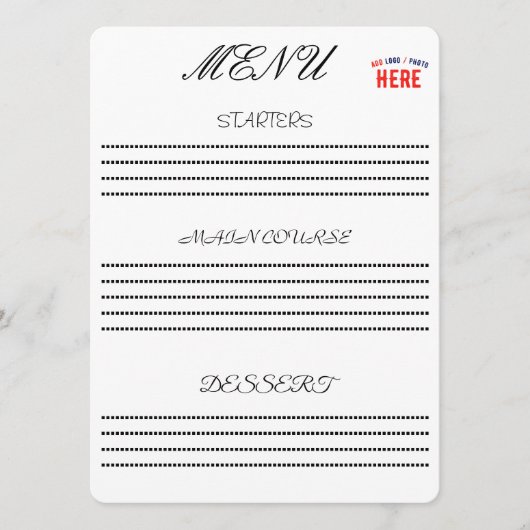 STIJLVOLE MODERNE AANPASBARE WITTE GECONTROLEERDE MENU (Voorkant)