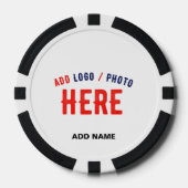STIJLVOLE MODERNE AANPASBARE WITTE GECONTROLEERDE POKER CHIPS (Voorkant)