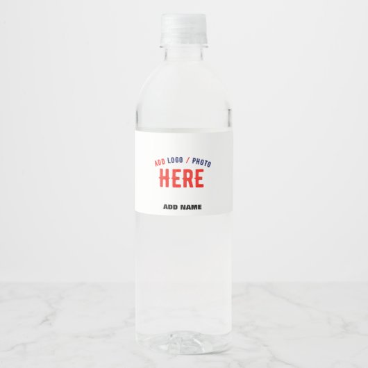 STIJLVOLE MODERNE AANPASBARE WITTE GECONTROLEERDE WATERFLES ETIKET (Voorkant)