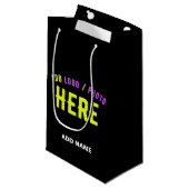 STIJLVOLE MODERNE AANPASBARE ZWARTE GECONTROLEERDE KLEIN CADEAUZAKJE (Voorkant Gekanteld)