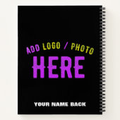 STIJLVOLE MODERNE AANPASTBARE ZWARTE GECERTIFICEER NOTITIEBOEK (Achterkant)