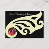 STIJLVOLE MONOGRAM VLEUGELS,ROOD RUBY,fuchsia goud Visitekaartje (Achterkant)