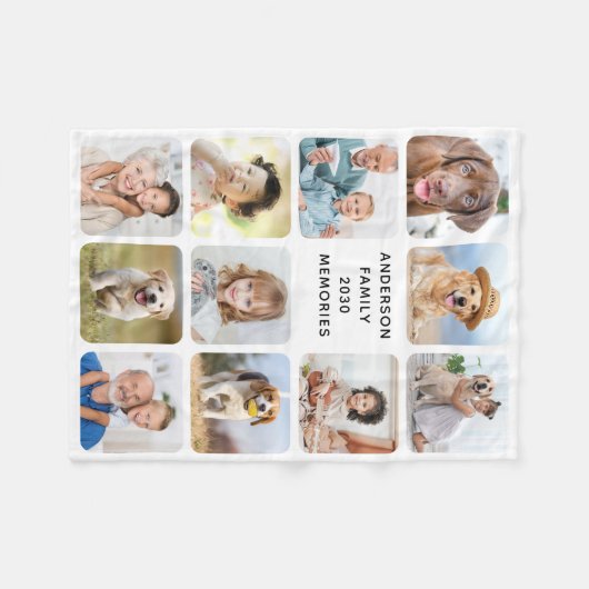 Stijlvolle 11 Fotocollage gepersonaliseerde Afbeel Fleece Deken (Voorkant (Horizontaal))