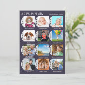 Stijlvolle 12-foto aangepaste collage gedempt donk feestdagenkaart (Staand voorkant)