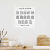 Stijlvolle 14 tafel trouwstoelindeling poster (Keuken)