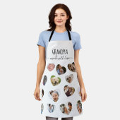 Stijlvolle 16 foto hart collage schort (Gedragen)