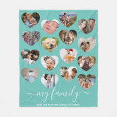 Stijlvolle 16 foto hartcollage fleece deken (Voorkant)