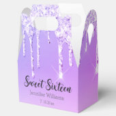 stijlvolle 16 paarse zilveren druppelaars bedankdoosjes (Geopend)