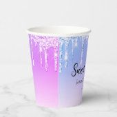 stijlvolle 16 paarse zilveren druppelaars papieren bekers (Rechts)