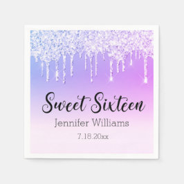 stijlvolle 16 paarse zilveren druppelaars servet