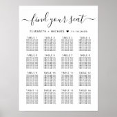 Stijlvolle 16 tafel bruiloft zitgrafiek poster (Voorkant)