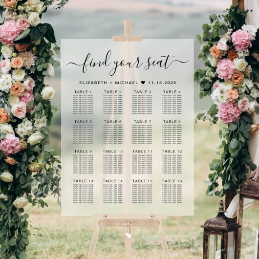 Stijlvolle 16 Tafel Bruiloft Zitje Frosted Acryl Bord