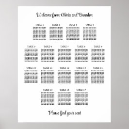 Stijlvolle 17 Tafel Trouwstoelindeling Poster