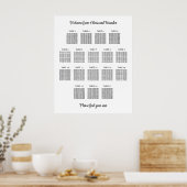 Stijlvolle 17 Tafel Trouwstoelindeling Poster (Keuken)