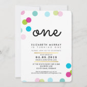 STIJLVOLLE 1E verjaardagsfeestje INVITE heldere co Kaart (Voorkant)