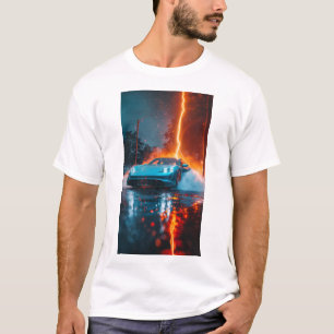 "Stijlvolle 2021 Porsche Taycan 4S lichtblauwe aut T-shirt