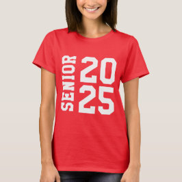 Stijlvolle 2024 Senior Bold School Logo Rood T-shirt