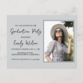 Stijlvolle 2025 2 foto afstuderen Party uitnodigin Briefkaart (Achterkant)