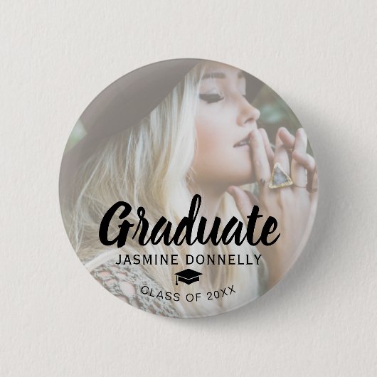 Stijlvolle 2025 foto Afstuderen Ronde Button 5,7 Cm (Voorkant)
