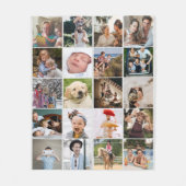 Stijlvolle 20 Foto Collage Knus Fleece Deken (Voorkant)
