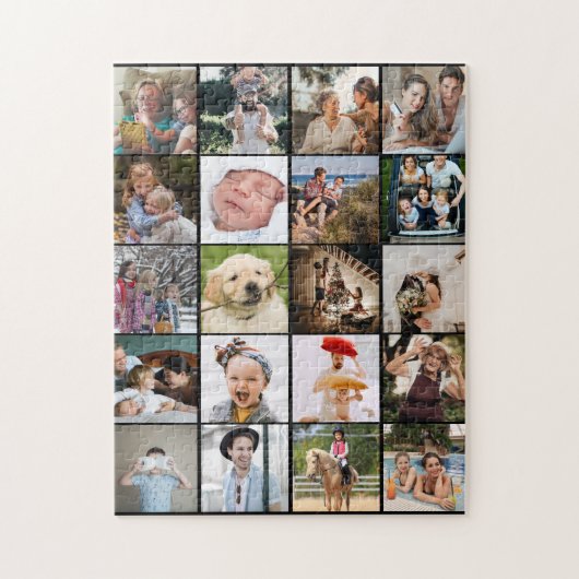 Stijlvolle 20 fotocollage legpuzzel (Verticaal)