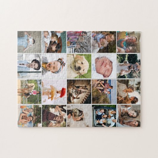 Stijlvolle 20 fotocollage legpuzzel (Horizontaal)