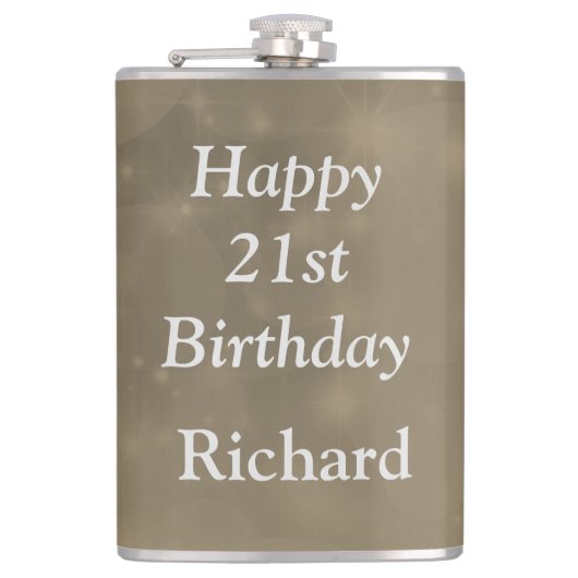 Stijlvolle 21ste verjaardag heupfles (Voorkant)