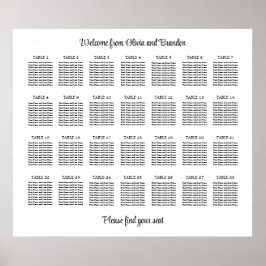 Stijlvolle 28 tafel trouwstoelindeling poster