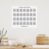 Stijlvolle 28 tafel trouwstoelindeling poster (Keuken)