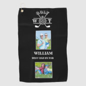 Stijlvolle 2 foto beste papa door par golfhanddoek (Voorkant)