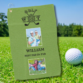 Stijlvolle 2 foto beste papa door par golfhanddoek
