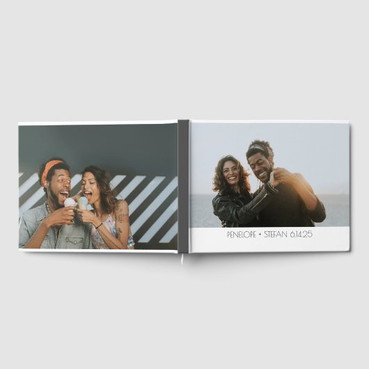 Stijlvolle 2 Full Photo Simple Weddenschap Custom Gastenboek (Volledig)