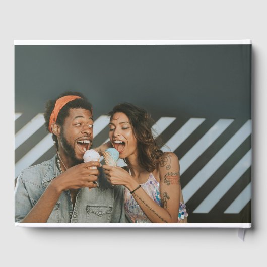 Stijlvolle 2 Full Photo Simple Weddenschap Custom Gastenboek (Achterkant)