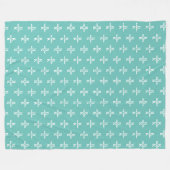 Stijlvolle 2-letterige monogram allover licht-blau fleece deken (Voorkant (Horizontaal))