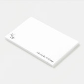 Stijlvolle 2 Monogram Initiaal Professionele Kanto Post-it® Notes (Schuin)