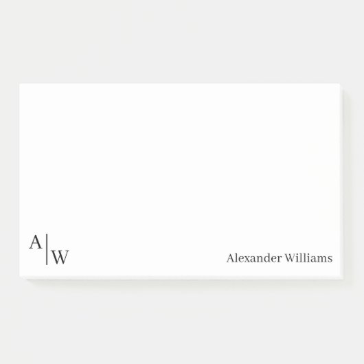 Stijlvolle 2 Monogram Initiaal Professionele Kanto Post-it® Notes (Voorkant)