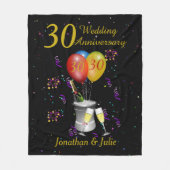 Stijlvolle 30e bruiloft Jubileum-viering Fleece Deken (Voorkant)