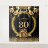 Stijlvolle 30e verjaardag Cocktail Whiskey Banner Wandkleed (Voorkant)