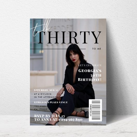Stijlvolle 30e verjaardag Custom Photo Magazine Ho Kaart